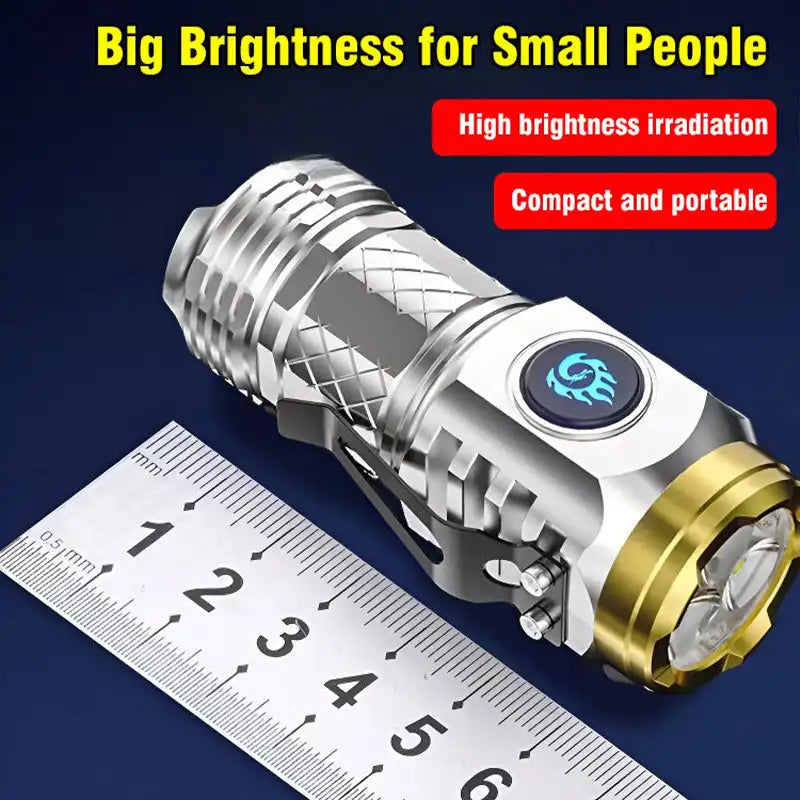 Three-Eyed Monster Mini Flash Super Power Flashlight Flashlight Strong Light Rechargeable Super Bright, Portable Lighting