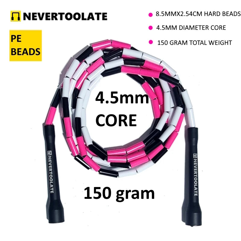 NEVERTOOLATE same quality as ELEVATE FREESTYLE RHEA hard bead beaded fitness freestyle skipping jump rope 1 inch straight beads