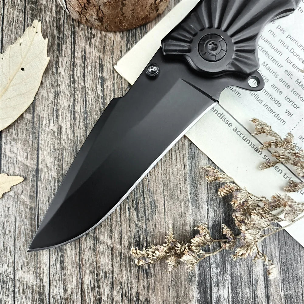 BN 368 Folding Knife 5Cr13Mov Blade Black 420 Steel Handle Outdoor High Quality Pocket Knife Survival Camping Hunting Tool