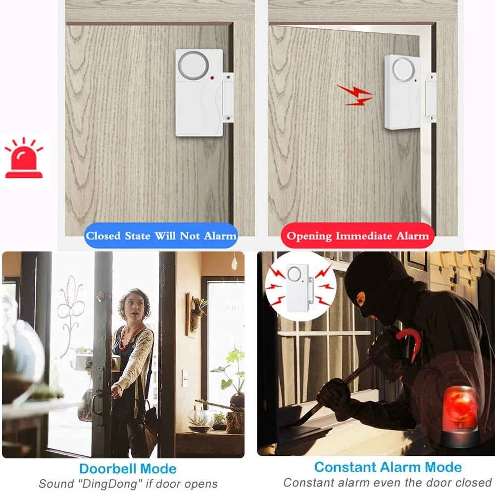 Camluxy 105dB Window Door Alarm Wireless Anti-Theft Remote Control Door and Window Open Closed Security Alarms Sensor Burglar