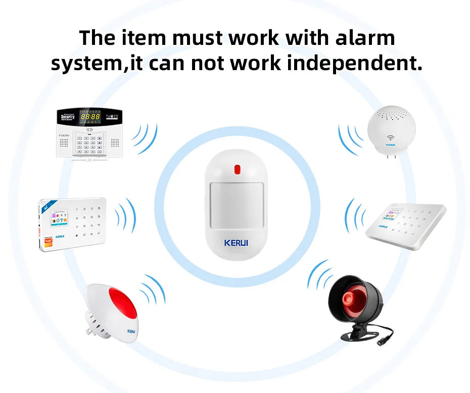 KERUI Wireless PIR Motion Sensor Infrared Detector Alarm With Battery For W202 W181 Home Security Alarm System Protection