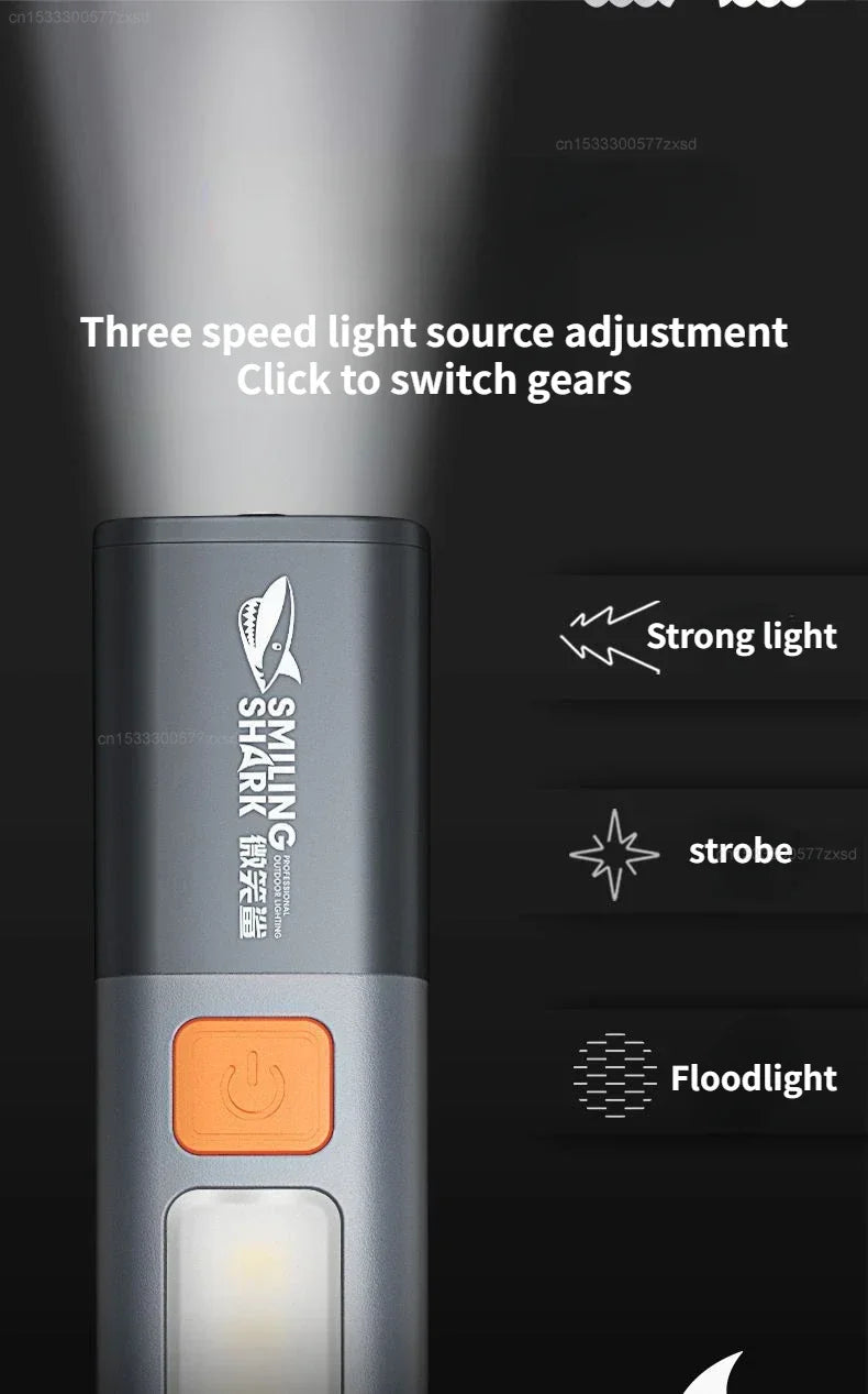 Xiaomi Outdoor Flashlight Portable Strong Light Variable Focus with Floodlight Side Lights Long Range LED Lamp Emergency Tools