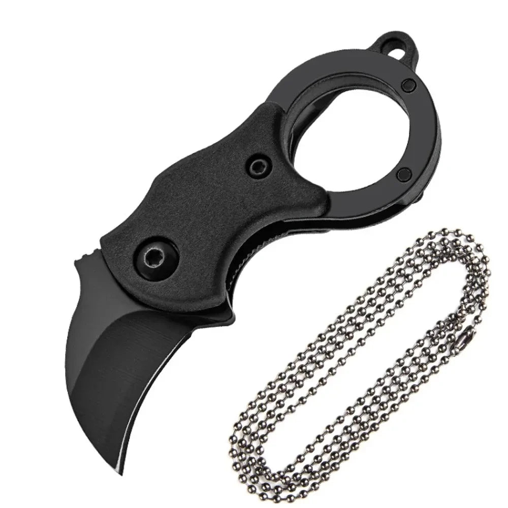 NEW Mini Keychain Pocket Knife Stainless Steel Camping Small Mini Portable Knife Peeler Fixed Blade Multi EDC Tool with Chain