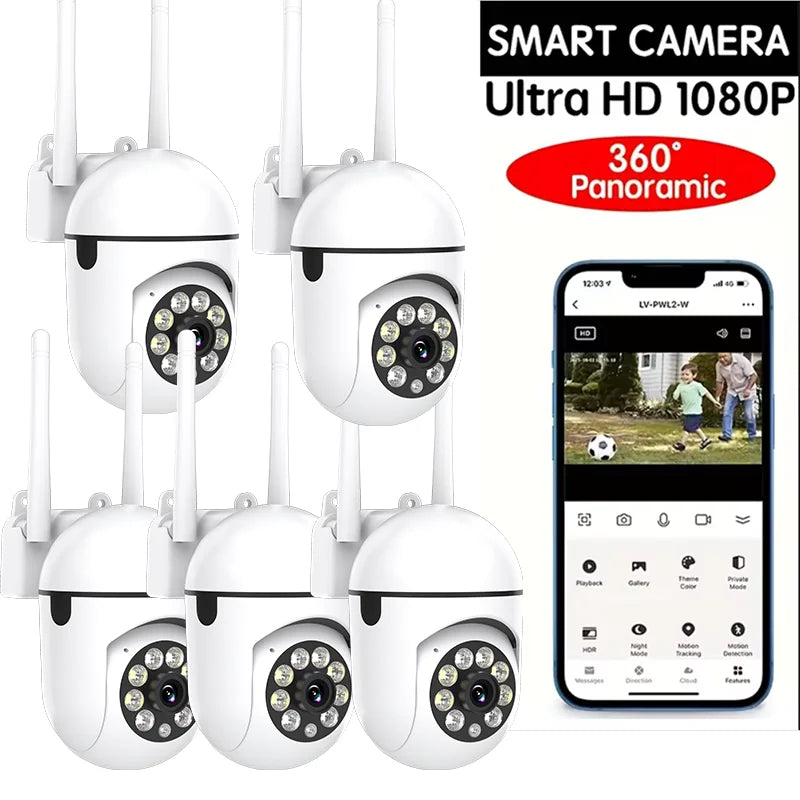 4PC Boykeep Wireless WiFi Security Camera,Ease Life APP,1080P,Color Night Vision,2-Way Audio,360 Pan/Tilt/Zoom,Motion Tracking