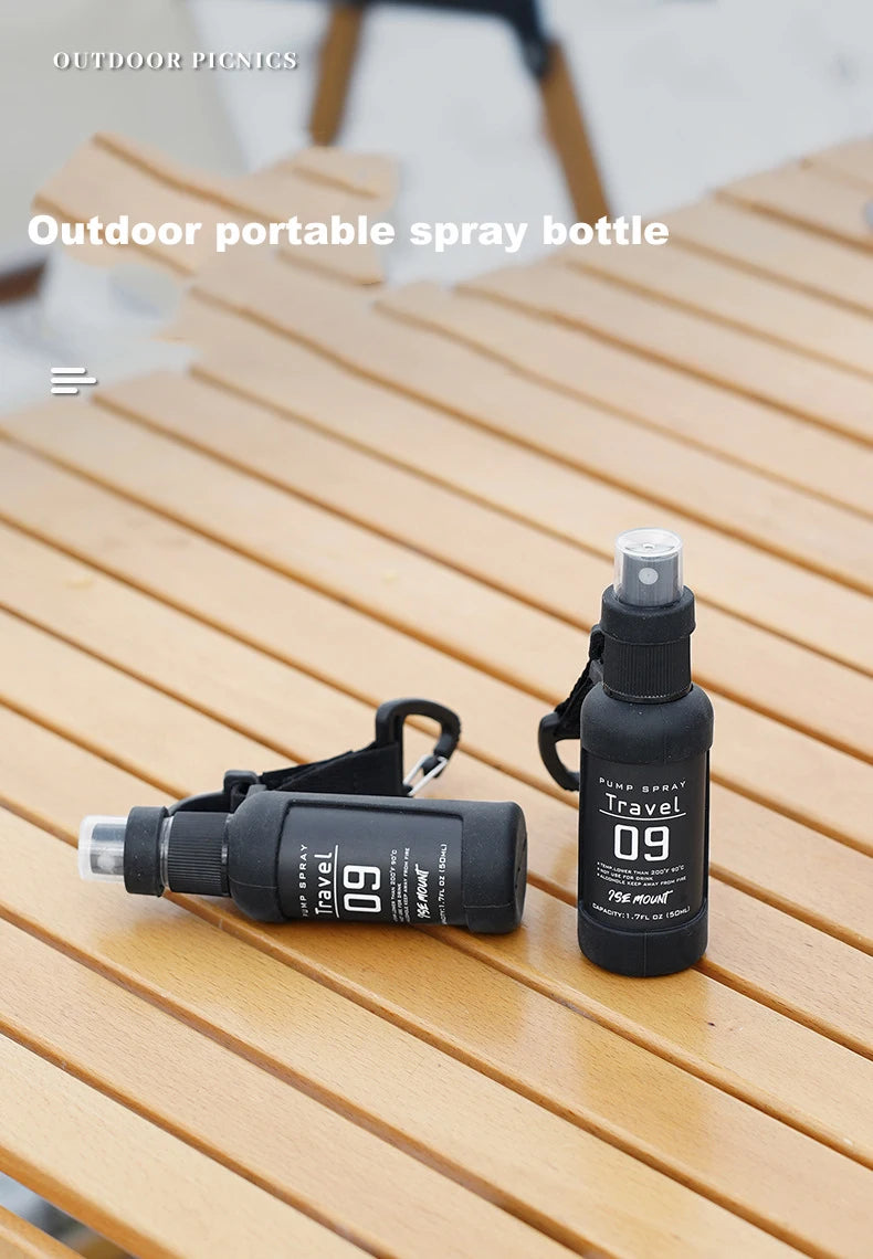 1PC Outdoor Camping Trip Spray Bottle Alcohol Dispenser Bottle Tactical Portable Spray Bottle 50ml Hiking Accessories Black