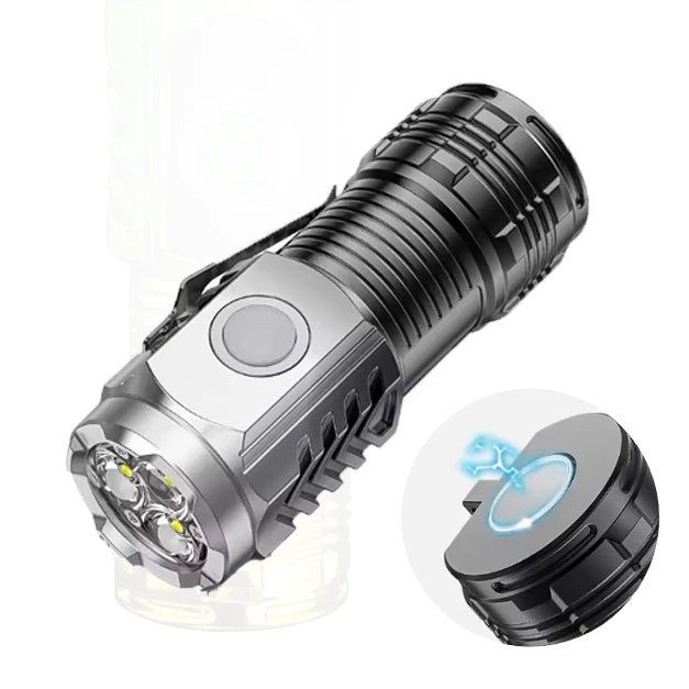 Mini 3*LED Strong Light Super Bright Torch Household Repeatedly Charging The Battery Outdoor Portable Long-range Flashlight