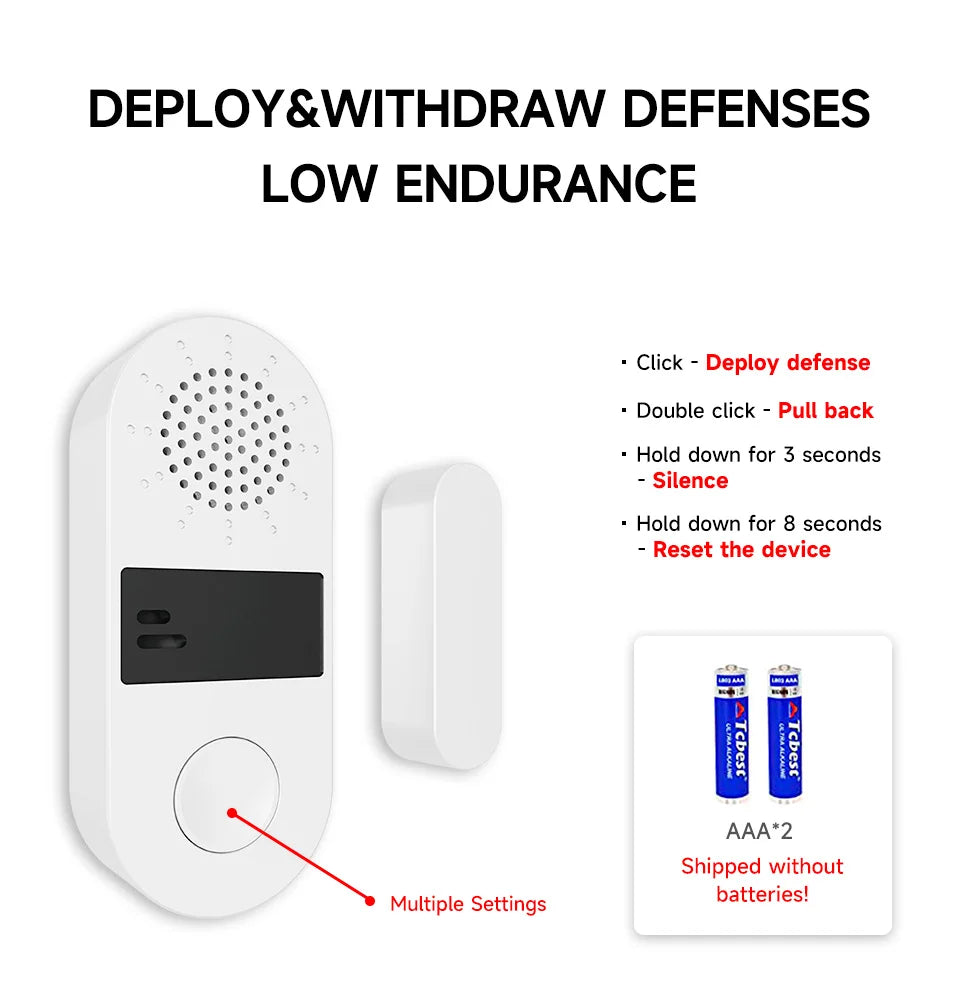 Wireless Home Door Window Sensor Burglar Security Alarm System Independent Opening Magnetic Door Sensor 130db Security Alarm