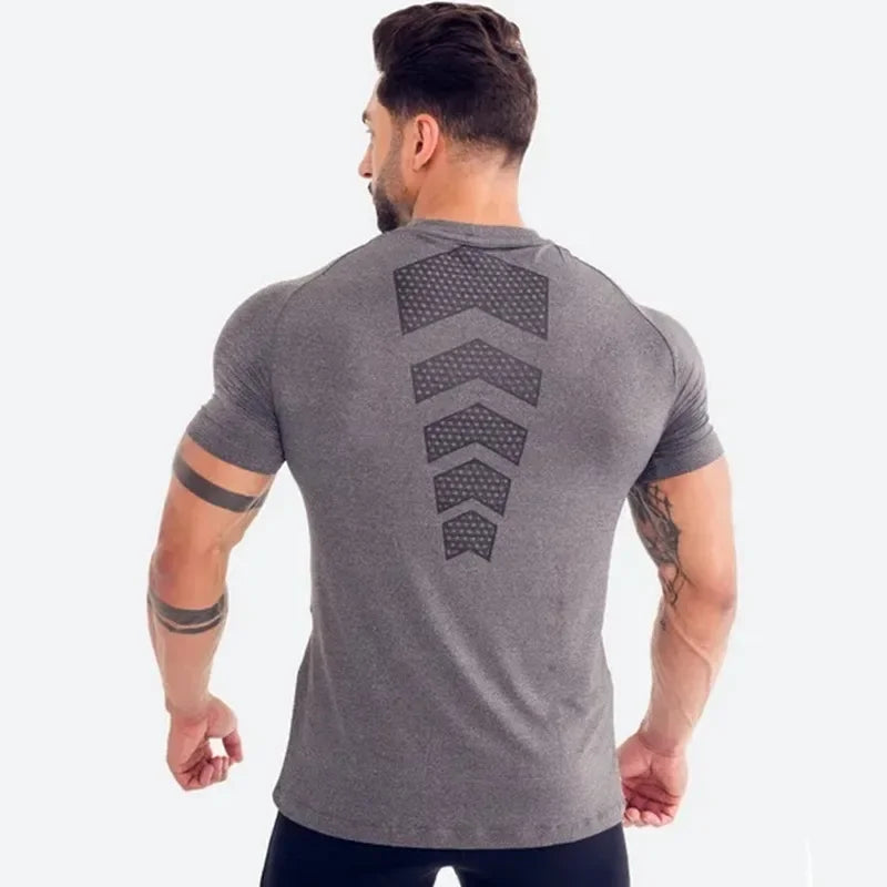 2024 Men Running Sports T-shirt Training Quick Dry Tight Short Sleeves Shirt Bodybuilding compress Fitness Tee Tops men Clothing