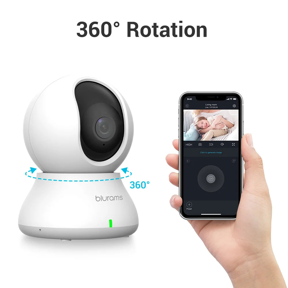 Blurams 5G Baby Monitor Camera 2K HD Home Security Camera with Motion Detection and Two-Way Audio, Easy Setup, Clear Day & Night