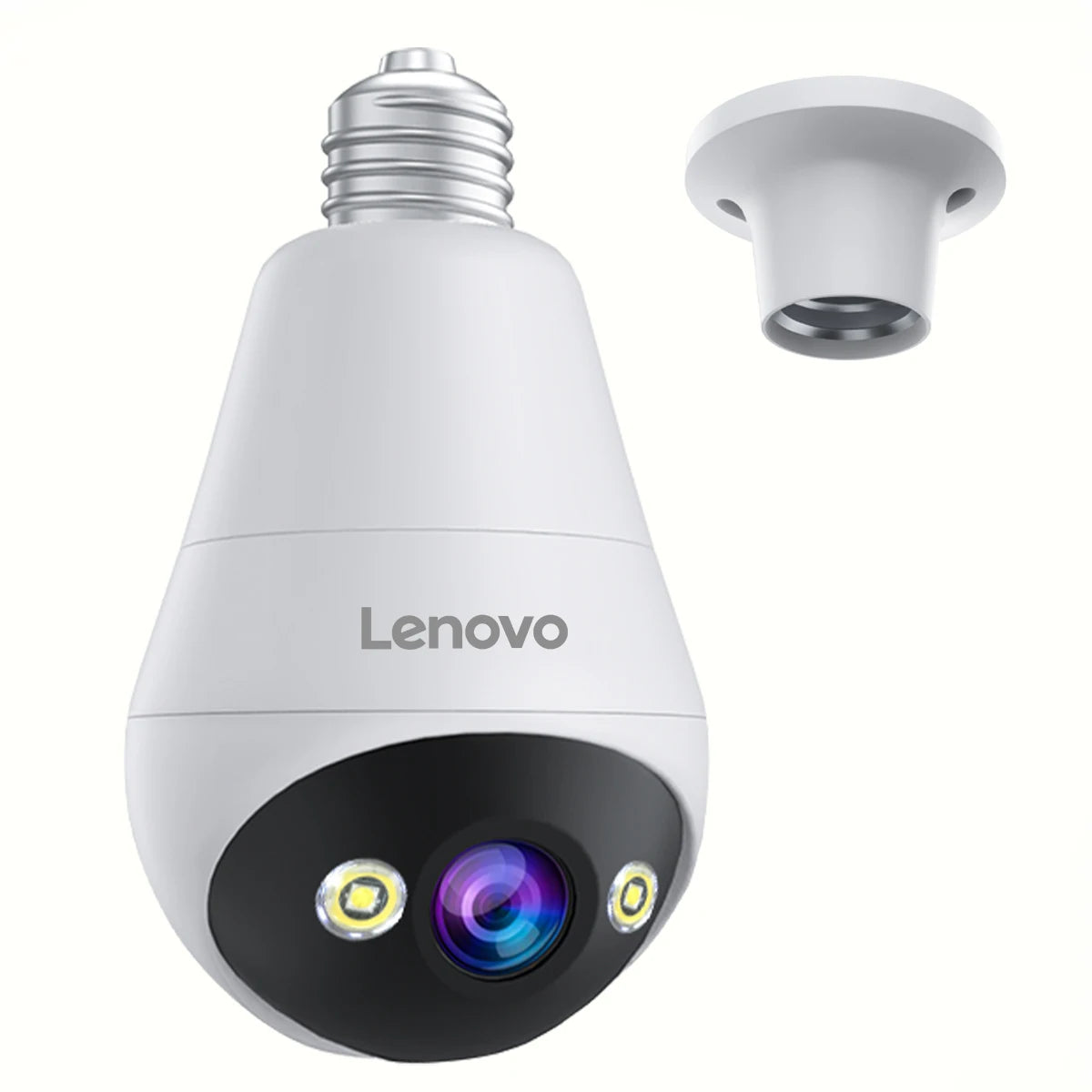 Lenovo 3MP WIFI E27 Bulb Security Camera Full Color Night Vision Two-Way Voice Intercom Smart Home Wireless Camera