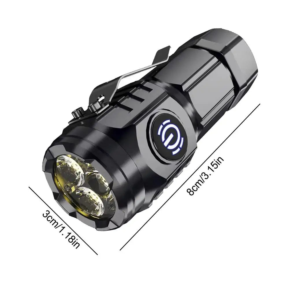 Powerful Mini LED Flashlight Super Bright Pocket Torch Rechargeable Waterproof Hiking Camping Flash