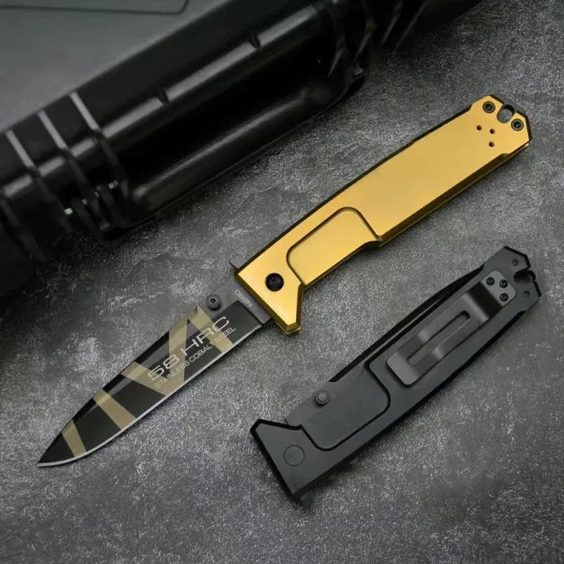 NEMESIS-Goddess folding knife Field hunting knife Portable self-defense knife Emergency rescue tool Sharp slicing knife Fruit