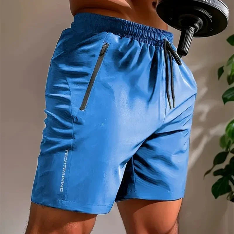 UETEEY Summer Shorts Men Gym Sport Running Squat Fitness Workout Man Short Pants Breathable Quick-drying Drawstring Mens Shorts