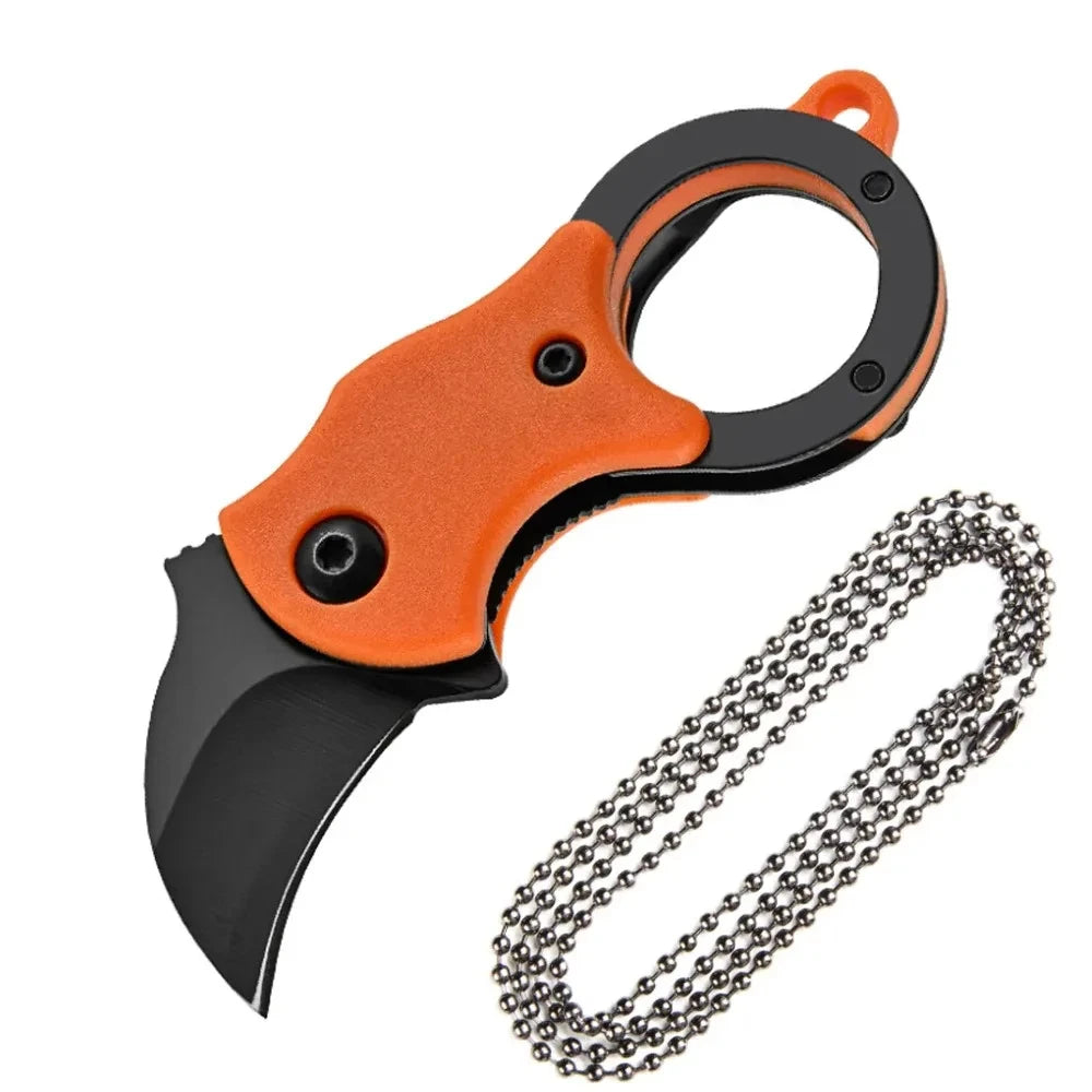 NEW Mini Keychain Pocket Knife Stainless Steel Camping Small Mini Portable Knife Peeler Fixed Blade Multi EDC Tool with Chain