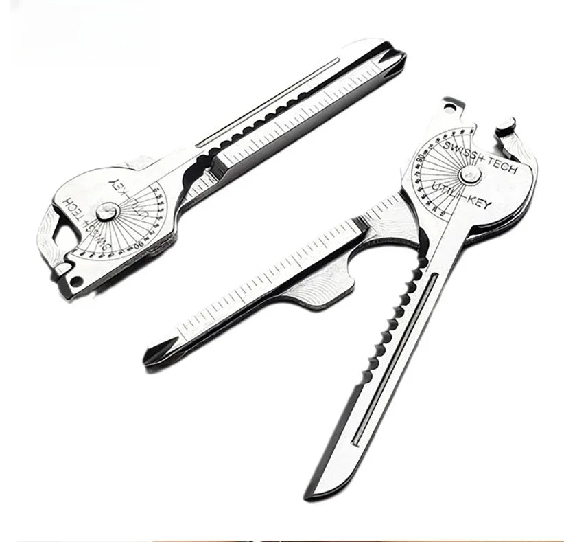 Keychain Multi-tool Compact Multifunctional Keychain Gadget Portable Tool with Screwdriver Bottle Opener Camping Emergency Tool